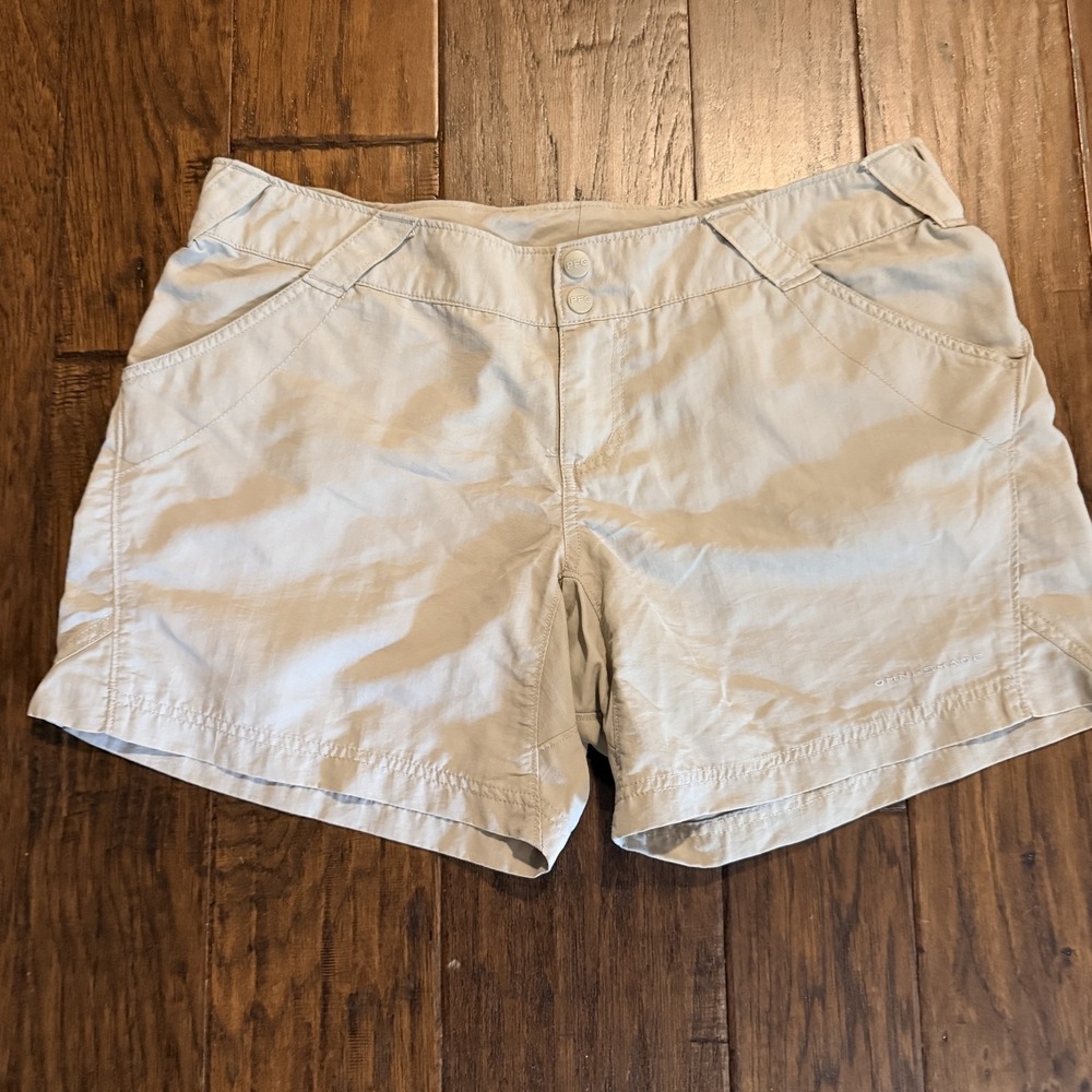 Columbia PFG Shorts Womens Large Beige Quick Dry Nylon Fishing Utility FL4524